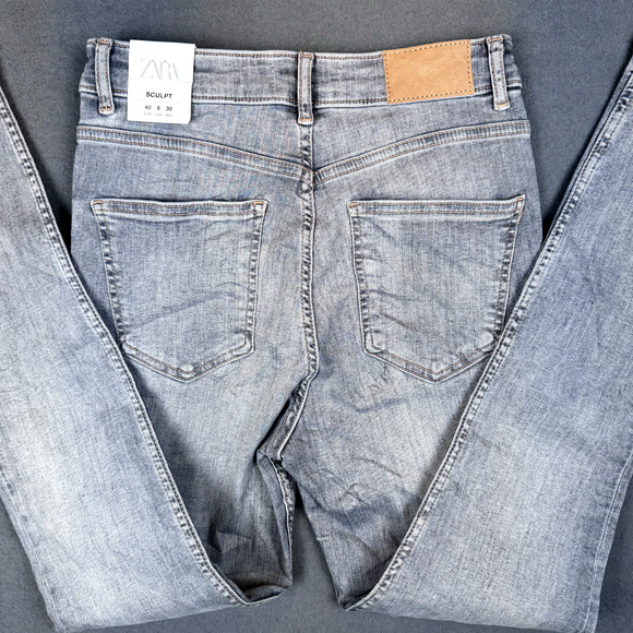 NWT Zara High Rise Skinny Leg Ankle Rigid Jeans Size 40 8USA/40EUR/30MEX Mom - Picture 1 of 16